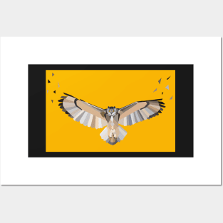 Orange Geometric Owl Posters and Art